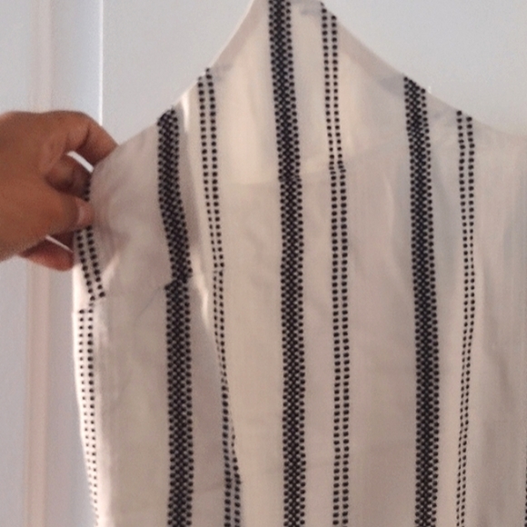LOFT Boho Striped Sleeveless Romper Size Medium Neutral Minimalist - Picture 5 of 10